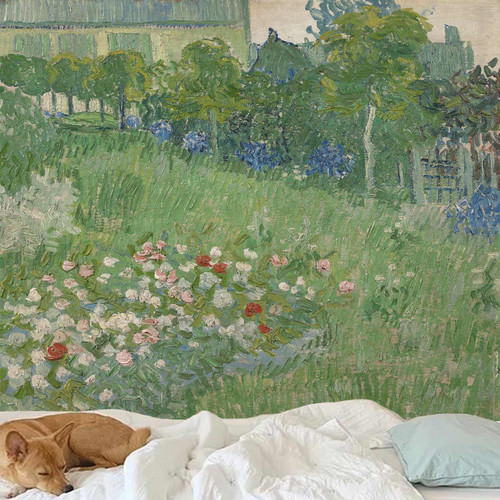 Tapestry for Bedroom Van Gogh Tapestry Wall Hanging Flower Wall Tapestry Aesthetics Floral Tapestry Large Art Room Decor Tapestry Wall Hanging Green Posters Background for Dorm Living Room (51''x60'')