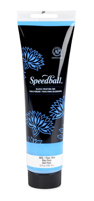 Speedball Water-Soluble Block Printing Ink, 5-Ounce Tube, Fluorescent Blue