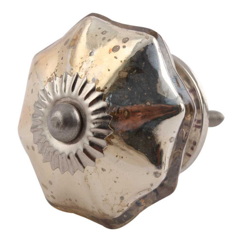 Indian Shelf 2 Pieces Cabinet Knobs | Mercury Vintage Cabinet Knobs | Gold Knobs for Drawers | Glass Dresser Knobs | Bathroom Knobs and Pulls | Pulls