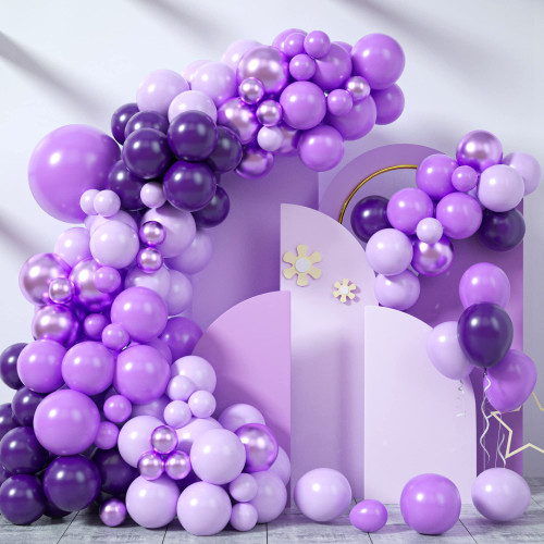 Purple Balloon Garland Arch Kit, 109 PCS Dark Pastel Purple Balloon Garland Kit with Metallic Purple Balloons, Lavender Macaron Purple Latex Balloons Set for Birthday Wedding Party Decorations Purple Balloon Garland Arch Kit, 109 PCS Dark Pastel Purple Balloon Garland Kit with Metallic Purple Balloons, Lavender Macaron Purple Latex Balloons Set for Birthday Wedding Party Decorations