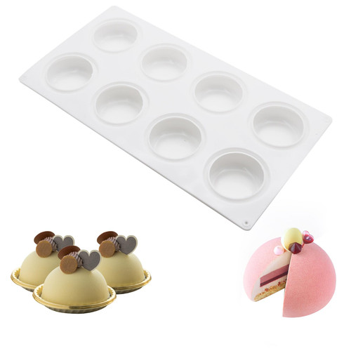 Mousse Cake Molds 8 Holes Silicone Molds Baking for Mousse Cake 3D Baking Molds Non-Stick Candy Chocolate Jelly Baking Mould for Chocolate Cheesecake Pastry Jelly, Pillow Shape (Round Shape) Mousse Cake Molds 8 Holes Silicone Molds Baking for Mousse Cake 3D Baking Molds Non-Stick Candy Chocolate Jelly Baking Mould for Chocolate Cheesecake Pastry Jelly, Pillow Shape (Round Shape)