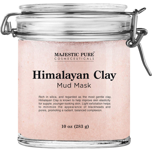 MAJESTIC PURE Himalayan Clay Mud Mask for Face and Body Exfoliating and Facial Acne Fighting Mask - Reduces Appearance of Pores, 10 oz MAJESTIC PURE Himalayan Clay Mud Mask for Face and Body Exfoliating and Facial Acne Fighting Mask - Reduces Appearance of Pores, 10 oz