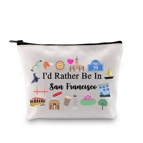 G2TUP San Francisco Travel Gift San Francisco Makeup Bag San Francisco Journey Cosmetic Bag San Francisco Trip Souvenir Gift (In San Francisco MB)