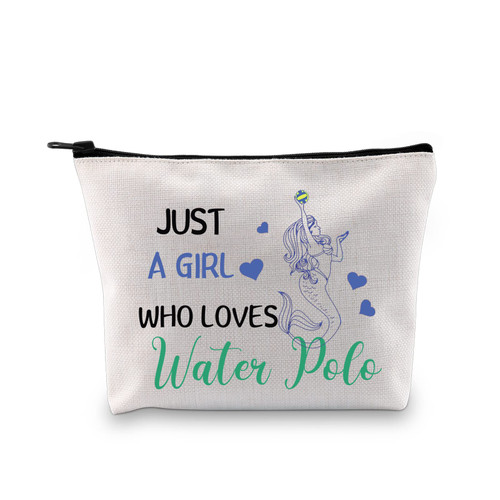 G2TUP Water Polo Gift Who Loves Water Polo Makeup Bag Water Polo Lover Cosmetic Bag Water Polo Player Gift Water Polo Athletes Gift Zipper Travel Bag (Who Loves Water Polo MB)