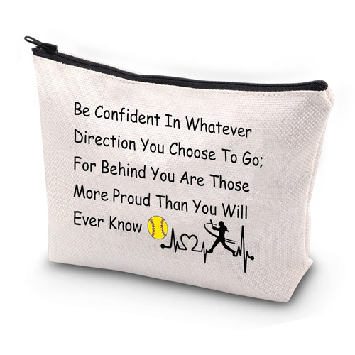 JYTAPP Inspirational Softball Gifts Softball Makeup Bag Softball Team Gifts Softball Bag Zipper Pouch Softball Player Inspiration Gifts Cosmetic Travel Organizer Case