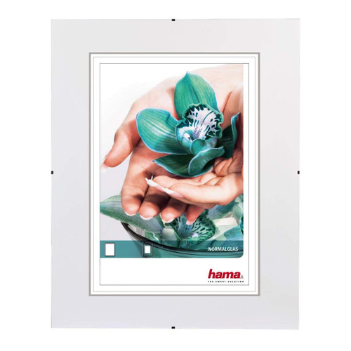 Hama 63010 18 x 24 cm Size Frame Glass Clip-Fix Frameless Photo Holder, Transparent