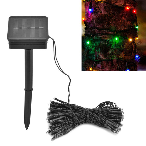 plplaaoo Waterproof Solar String Lights Outdoor, Solar String Lights,Solar String Lights Multi Color,Solar String Light 12M 100LED Colorful String Lights for Patio Yard Garden Party Decor