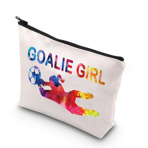 BDPWSS Goalie Girl Makeup Bag Soccer Goalie Gift Goal Keeper Bag Soccer Goalie Defender Travel Pouch Soccer Goalkeeper Gift (Goalie Girl)