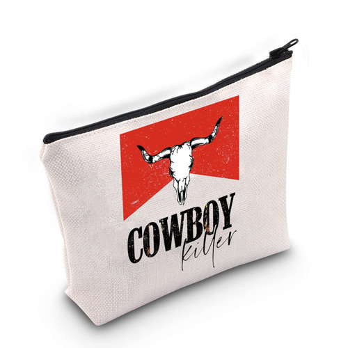 BLUPARK Cowboy Killer Cosmetic Bag Western Cowgirl Gift Women Wild Vintage Western Rodeo Zipper Pouch Bull Skull Graphic Bag (Cowboy Killer) BLUPARK Cowboy Killer Cosmetic Bag Western Cowgirl Gift Women Wild Vintage Western Rodeo Zipper Pouch Bull Skull Graphic Bag (Cowboy Killer)