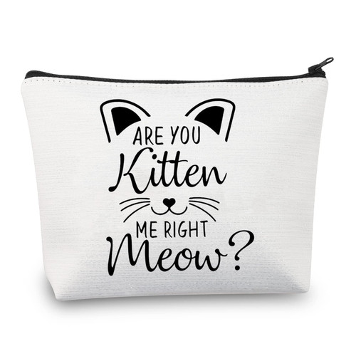 BDPWSS Cat Kitten Lover Gift Are You Kitten Me Right Meow Cat Makeup Bag Cat Owner Gift Pet Lover Gift Cat Mom Travel Pouch (Kitten Meow) BDPWSS Cat Kitten Lover Gift Are You Kitten Me Right Meow Cat Makeup Bag Cat Owner Gift Pet Lover Gift Cat Mom Travel Pouch (Kitten Meow)