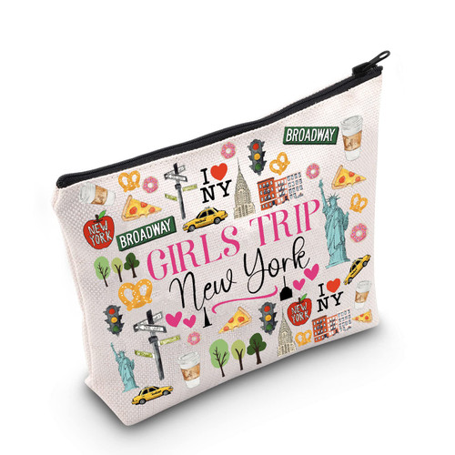 POFULL New York Vacation Gift Girls Trip New York Zipper pouch Travel Cosmetic Bag Girls Weekend Gift (Girls Trip New York Cosmetic Bag) POFULL New York Vacation Gift Girls Trip New York Zipper pouch Travel Cosmetic Bag Girls Weekend Gift (Girls Trip New York Cosmetic Bag)