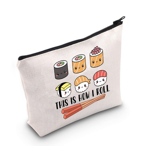 POFULL Sushi Lover Gift This Is How I Roll Cosmetic Bag Sushi Party Gift Japanese Cuisine Sushi Lover Gift (Sushi bag) POFULL Sushi Lover Gift This Is How I Roll Cosmetic Bag Sushi Party Gift Japanese Cuisine Sushi Lover Gift (Sushi bag)
