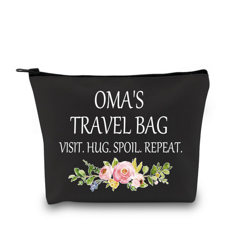 GJTIM Oma Gift Grandma Makeup Bag Birthday Gift Oma Mother Day Travel Cosmetic Bag from Grandchildren(Oma's Travel Black) GJTIM Oma Gift Grandma Makeup Bag Birthday Gift Oma Mother Day Travel Cosmetic Bag from Grandchildren(Oma's Travel Black)