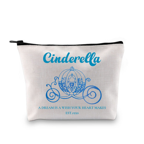 Fairy Tales Makeup Bag Fairy Princess Cosmetic Bag Fairy Princess Quotes Gift A Dream Is A Wish Your Heart Makes Zipper Pouch (Heart Makes)