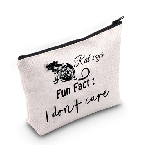JNIAP Funny Rat Themed Cosmetic Bag Rat Lovers Gift Fun Fact I Don't Care Makeup Pouch Mouse Lover Rat Owner Travel Zipper Pouch JNIAP Funny Rat Themed Cosmetic Bag Rat Lovers Gift Fun Fact I Don't Care Makeup Pouch Mouse Lover Rat Owner Travel Zipper Pouch
