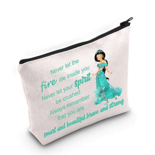 JNIAP Jasmine Gift Fairy Tale Princess Cosmetic Bag Princess Character Makeup Pouch Jasmine Fans Princess Gift For Daughter(never let) JNIAP Jasmine Gift Fairy Tale Princess Cosmetic Bag Princess Character Makeup Pouch Jasmine Fans Princess Gift For Daughter(never let)