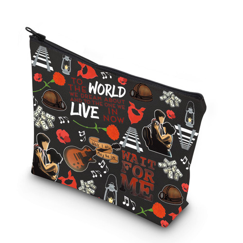 WCGXKO Broadway Musicals Gift Theatre Nerd Gift Broadway Accessories Bag Hadestown Inspired Gift Wait For Me Cosmetic Bag (for me)