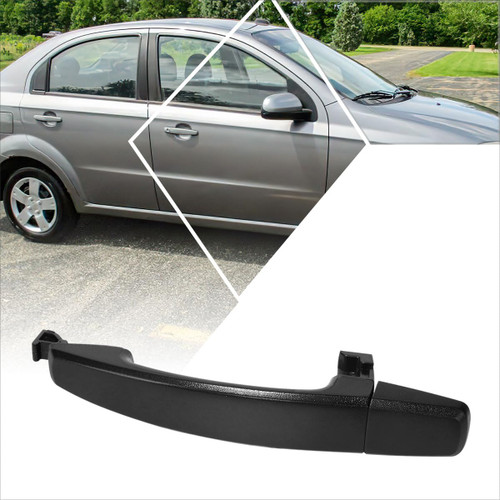 Rear Left Driver/Right Passenger Side Door Pull Handle Compatible with 07-11 Chevy Aveo Pontiac G3,Textured Black