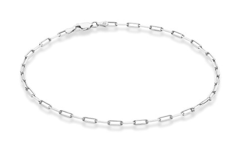 Miabella Solid 925 Sterling Silver or 18Kt Yellow Gold Over Silver Italian 2.5mm Paperclip Link Chain Anklet Ankle Bracelet for Women, Made in Italy (sterling silver, Length 11 Inches (Large))