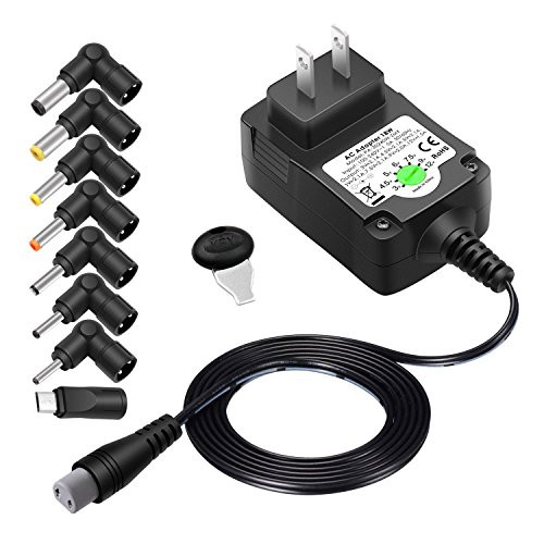 ZOZO 18W 3V 4.5V 5V 6V 7.5V 9V 12V Universal Ac Power Adapter for Household Electronics Smartphones Tablets Routers Speakers CCTV IP Cameras Supply Charger, Multiple Plug Tips Compatible 15W 12W