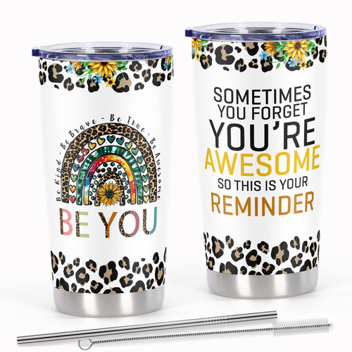 Cosictic Gift For Women, Birthday Thank You Gift for Friends Mom Coworker Sister Women, Sometimes You Forget You're Awesome Travel Tumbler