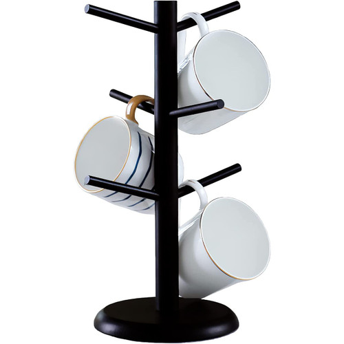 Dorhors Mug Tree,Mug Hanger Stand,Coffee Cup Holder with 6 Hooks,Wood Coffee Mug Holder for Counter,Coffee Bar Accessories and Decor,Coffee Organizer Station (Balck) Dorhors Mug Tree,Mug Hanger Stand,Coffee Cup Holder with 6 Hooks,Wood Coffee Mug Holder for Counter,Coffee Bar Accessories and Decor,Coffee Organizer Station (Balck)