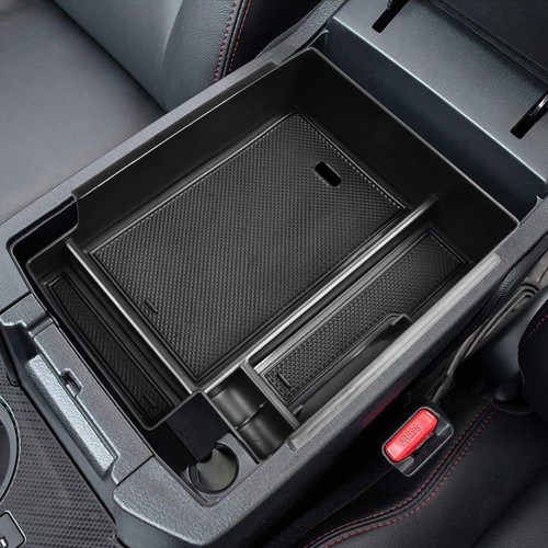 EDBETOS Full Size Center Console Organizer Tray Compatible with Toyota 4Runner Accessories 2010-2020 2021 2022 2023 Insert Armrest Box Secondary Storage Divider ABS Materials, Black Trim