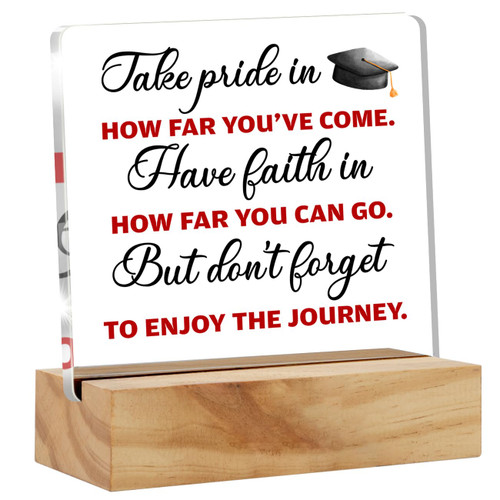 Grad Gift Graduation Gifts for Her Him, Encouragement Graduation Desk Decor Acrylic Desk Plaque Sign with Wood Stand Home Desk Sign Keepsake Present Grad Gift Graduation Gifts for Her Him, Encouragement Graduation Desk Decor Acrylic Desk Plaque Sign with Wood Stand Home Desk Sign Keepsake Present