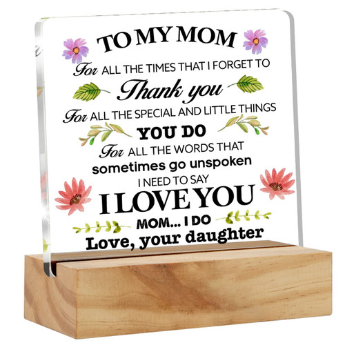Mother Gifts Mom Gift From Daughter Mom Thank You Desk Decor Floral Mom I Love You Acrylic Desk Plaque Sign with Wood Stand Home Office Desk Sign Keepsake Mother Gifts Mom Gift From Daughter Mom Thank You Desk Decor Floral Mom I Love You Acrylic Desk Plaque Sign with Wood Stand Home Office Desk Sign Keepsake