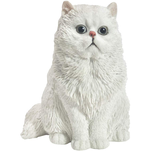 Sandicast Small Size White Persian Cat Sculpture