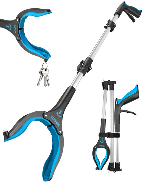 36" Grabber Reacher, Kekoy Foldable Grabbers for Elderly Grab it Reaching Tool Heavy Duty, Anti-Slip Rotating Jaw with Magnet, 4" Wide Claw Opening Reachers for Seniors, Trash Picker Tool(Blue) 36" Grabber Reacher, Kekoy Foldable Grabbers for Elderly Grab it Reaching Tool Heavy Duty, Anti-Slip Rotating Jaw with Magnet, 4" Wide Claw Opening Reachers for Seniors, Trash Picker Tool(Blue)