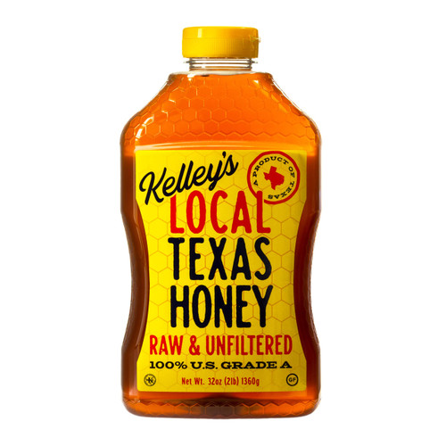 Kelley's Local Texas Raw & Unfiltered Raw Honey, Pure Honey, (32 ounce)