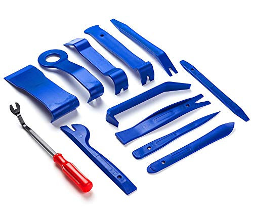 BOROLA Auto Trim Removal Tool Premium Fastener Remover Panel Removal Tools 12 Pcs Pry Bar Set 12PCS(Blue)