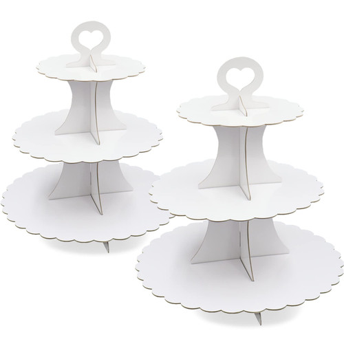 Cupcake Tower Stand 2 Pack - White Cupcake Stand - 3 Tier Cupcake Stand for 24 Cupcakes, Cup Cake Tier Stand Cardboard Dessert Cupcake Stand Holder for Parties Shower, Tiered Cupcake Display Stand Cupcake Tower Stand 2 Pack - White Cupcake Stand - 3 Tier Cupcake Stand for 24 Cupcakes, Cup Cake Tier Stand Cardboard Dessert Cupcake Stand Holder for Parties Shower, Tiered Cupcake Display Stand