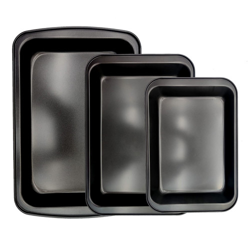 PINVNBY Baking Pans Set,Nonstick Bakeware Set with Baking Sheet, Muffin Pan, Round Cake Pan, Pizza Pan, Kitchen Oven Pan Baking Sheet Set, Complete Carbon Steel Bakeware Set (3 Pieces) PINVNBY Baking Pans Set,Nonstick Bakeware Set with Baking Sheet, Muffin Pan, Round Cake Pan, Pizza Pan, Kitchen Oven Pan Baking Sheet Set, Complete Carbon Steel Bakeware Set (3 Pieces)