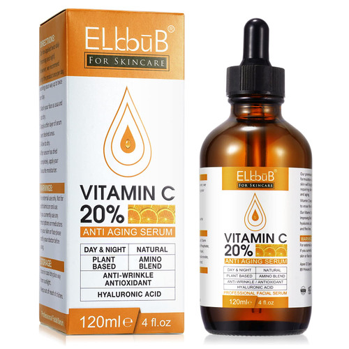 Premium 20% Vitamin C Serum For Face with Hyaluronic Acid, Retinol & Amino Acids - Boost Skin Collagen,Hydrate & Plump Skin, Anti Aging & Wrinkle Facial Serum 120ml
