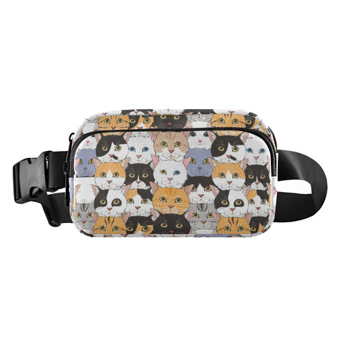 Cute Cats Fanny Pack for Women Men Belt Bag Crossbody Waist Pouch Waterproof Everywhere Purse Fashion Sling Bag for Running Hiking Workout Travel