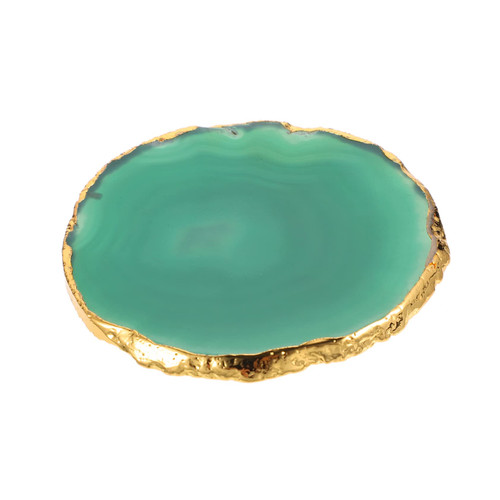 BESPORTBLE Jade Coaster Agate Cup Mat Home Decoration Round Coffee Tables Coffee Mug Ornament Emerald Green Decor Glass Coasters Agate Slice Coaster Natural Agate Coaster Cup Pad Household