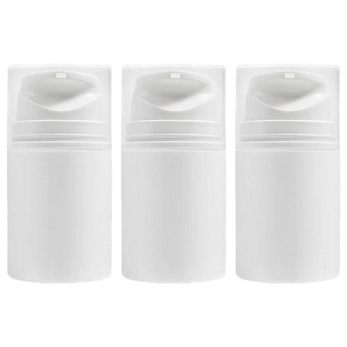Beaupretty 100ml Airless Pump Jars 3pcs Empty Refillable Makeup Jar Acrylic Press Cosmetic Containers Leakproof Vacuum Face Cream Bottle for Travel Home