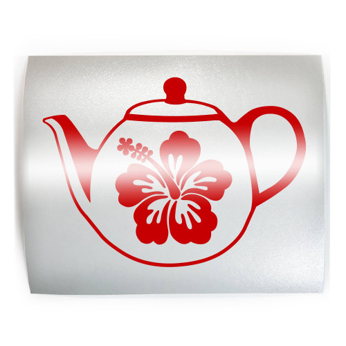 HIBISCUS Tea Pot Flower Hawaiian - PICK COLOR & SIZE - Vinyl Decal Sticker D