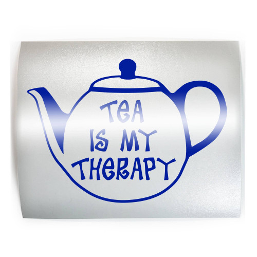 TEA IS MY THERAPY Teapot - PICK COLOR & SIZE - Vinyl Decal Sticker E