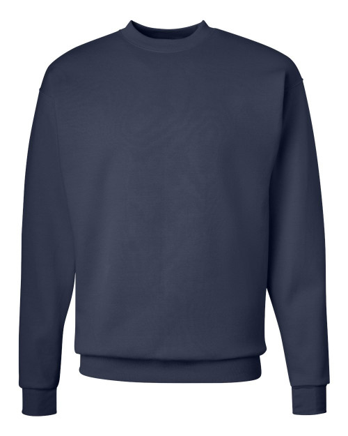 Hanes Adult ComfortBlend Crewneck Rib-Knit Fleece Sweatshirt, Navy, Large