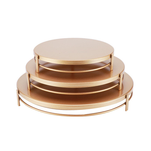 Set of 3 Metal Cake Stand,Dessert Display Cupcake Stands,Round Display Dessert Stand,Dessert Cupcake Pastry Candy Display Plate for Wedding,Event,Birthday Party(size:8" 10" 12")