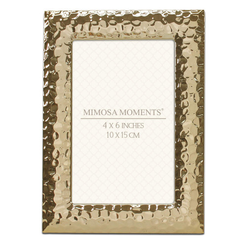 MIMOSA MOMENTS Hammered Metal picture Frame (Brass, 4x6)