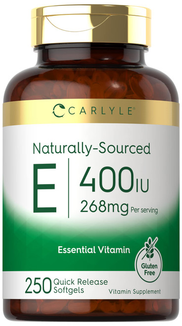 Carlyle Vitamin E 400 IU | 250 Softgels | Naturally Sourced | Non-GMO and Gluten Free Carlyle Vitamin E 400 IU | 250 Softgels | Naturally Sourced | Non-GMO and Gluten Free