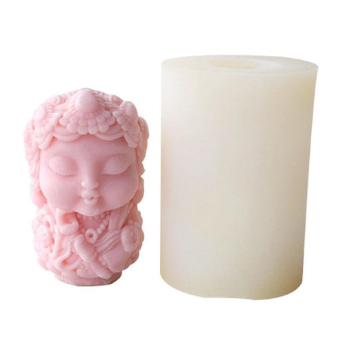 Unique Silicone Mold Gypsum Ornament 3D Guanyin Statue Candle Resin Mold Home Decor Fondant Baking Mold Resin Mold DIY Guanyin Figure Candle Molds DIY Silicone Mold for Plaster Crafts Fondant Cake