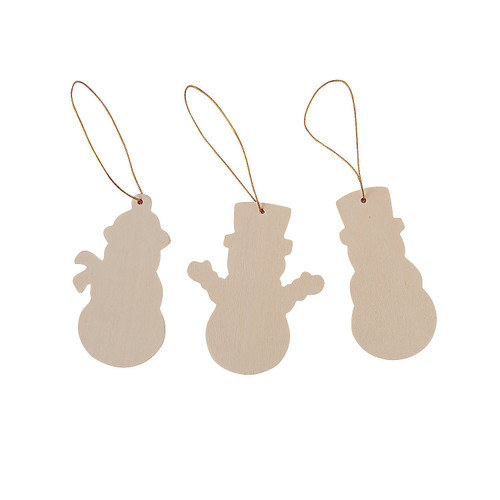 Do It Yourself Unfinished Wood Snowman Ornaments - Crafts for Kids and Fun Home Activities