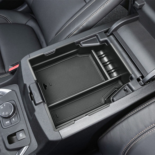 EDBETOS Center Console Organizer Tray Compatible with Chevy Traverse Accessories 2018 2019 2020 2021 2022 2023 Interior Secondary Armrest Storage Glove Box Divider ABS Material, Black Trim