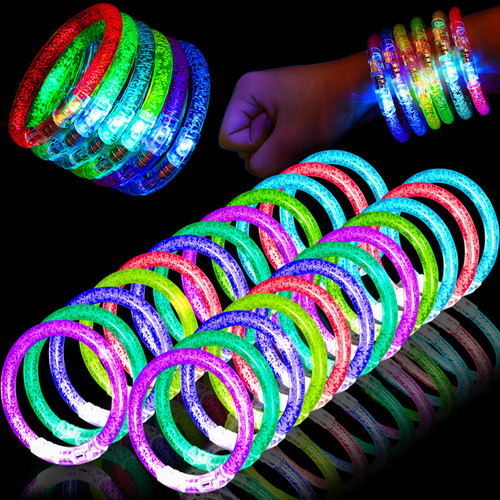 Njzwxzw 24Pack Glow Bracelets,Glow in The Dark Bracelets Flashing Light Up Bracelets,LED Bracelets Party Supplies Favors Game Gifts for Rave Concert Carnival,6 Color Njzwxzw 24Pack Glow Bracelets,Glow in The Dark Bracelets Flashing Light Up Bracelets,LED Bracelets Party Supplies Favors Game Gifts for Rave Concert Carnival,6 Color