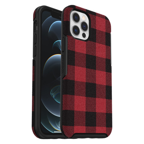 OtterBox iPhone 12 and 12 Pro Symmetry Series Case - FLANTASTIC, ultra-sleek, wireless charging compatible, raised edges protect camera & screen